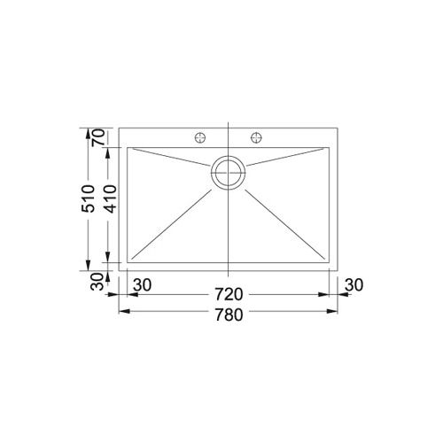 ΝΕΡΟΧΥΤΗΣ ΕΝΘΕΤΟΣ FRANKE Planar PPX 610-78 78x51 cm